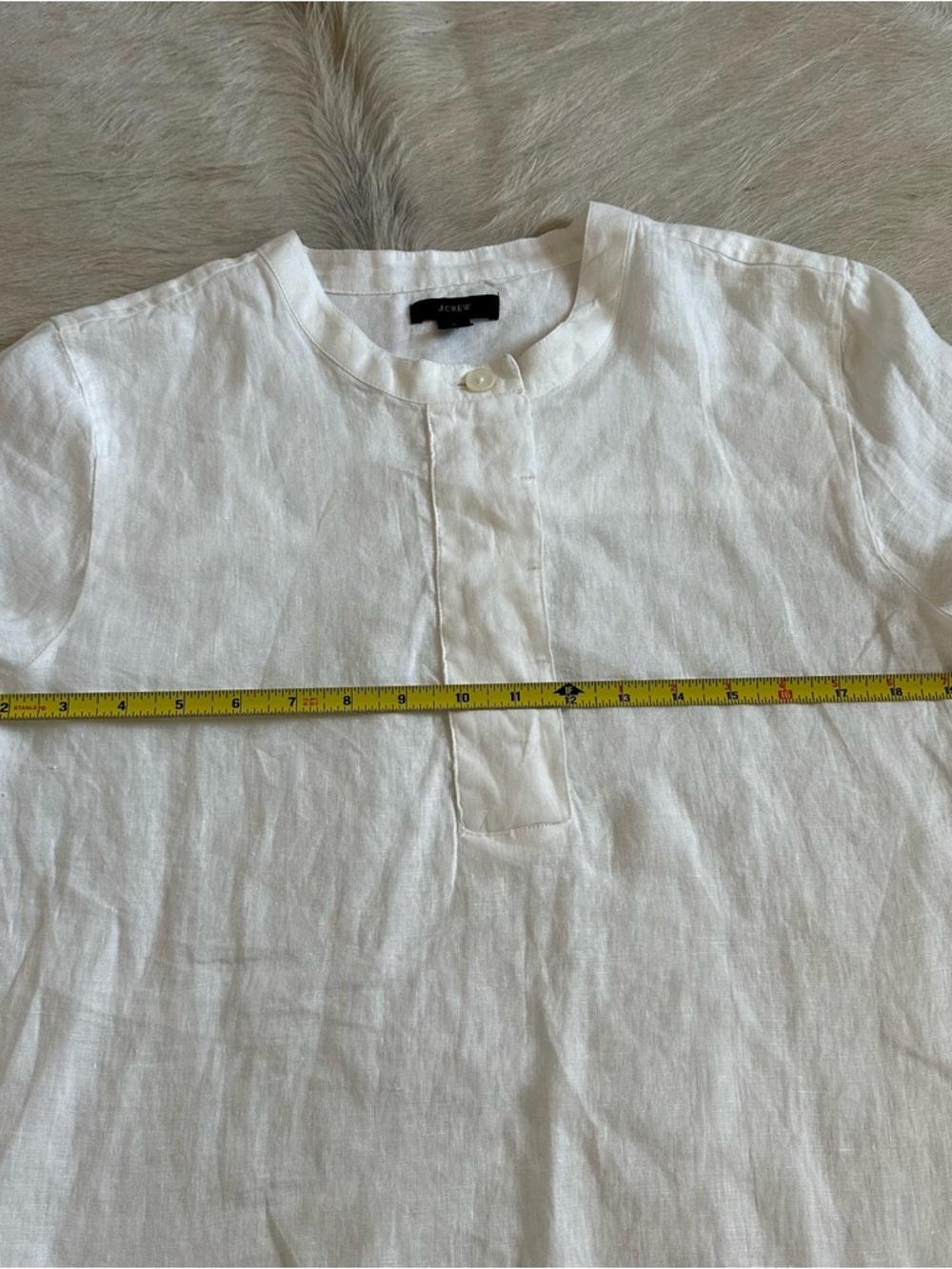 J. Crew White Linen Button Front Tunic - Picture 7 of 7